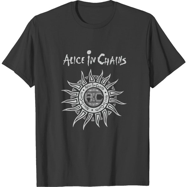 Alice In Grey Logo Chains T Shirts-image