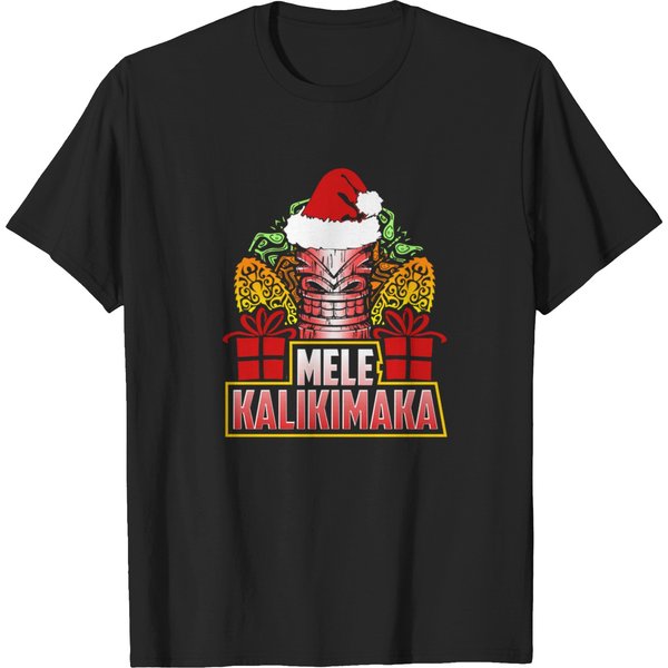 Mele Kalikimaka Hawaiian Merry Christmas Tiki T-Shirts-image