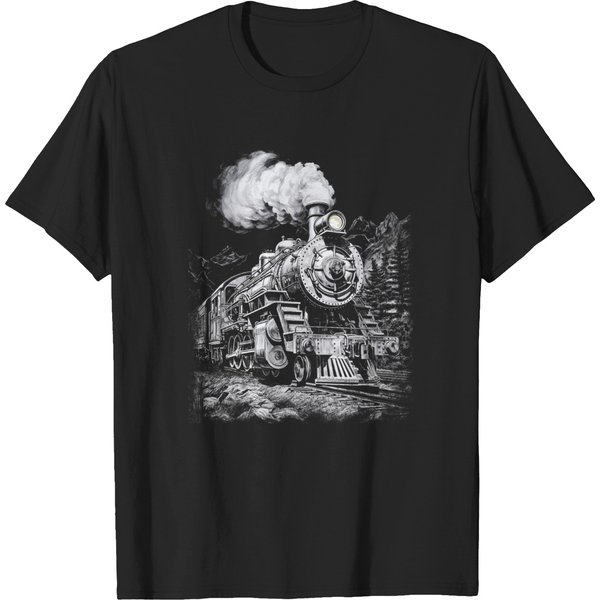 Vintage Steam Engine Train T-Shirt-image
