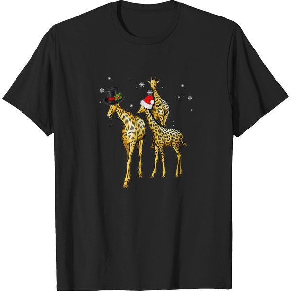 Giraffe Shirt Christmas Pajama Gifts Xmas T-Shirt T-Shirts-image