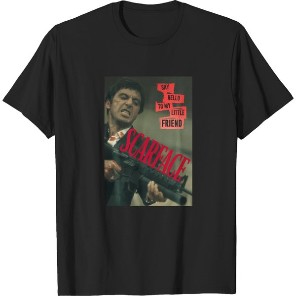 Scarface Say Hello To My Little Friend Photo T-Shirts-image