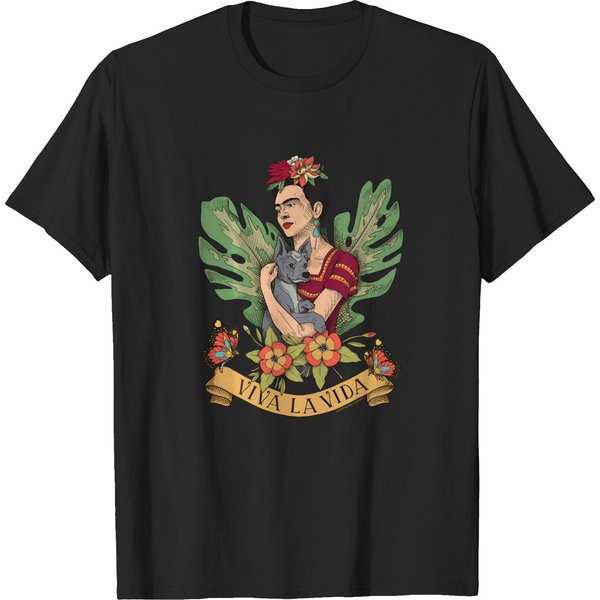 Frida Kahlo - Frida Viva La Vida With Dog T-Shirts-image