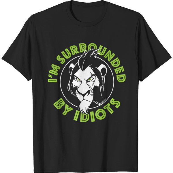 Lion King - Scar I'm Surrounded By Idiots Premium T-Shirts-image