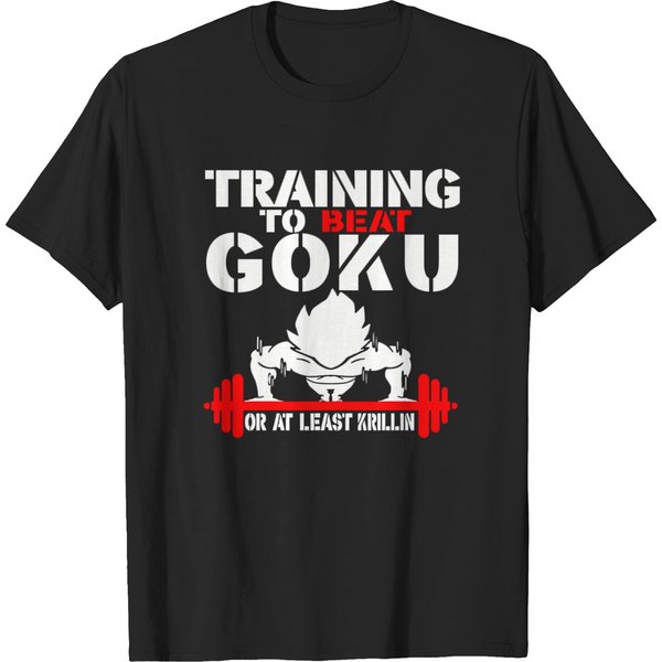 Training To Beat Goku Or At Leat Krillin Funny Fitne Gym T-Shirts-image