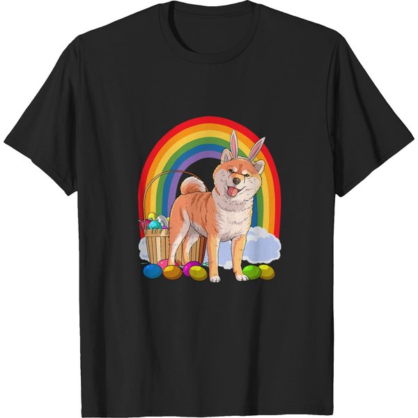 Shiba Inu Easter Eggs Bunny Rabbit Dog T-Shirts-image