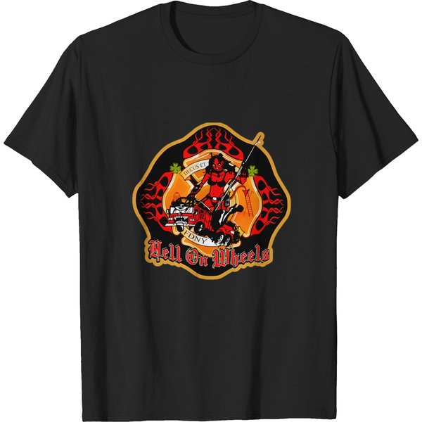 Rescue Me - Ladder 62 Hell On Wheels Logo T-Shirts-image