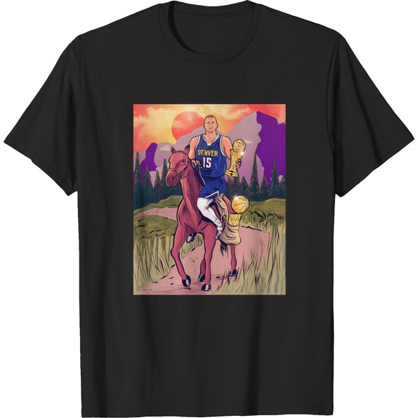 Nikola Jokic Funny Horse Riding Championship Tee T-Shirts-image
