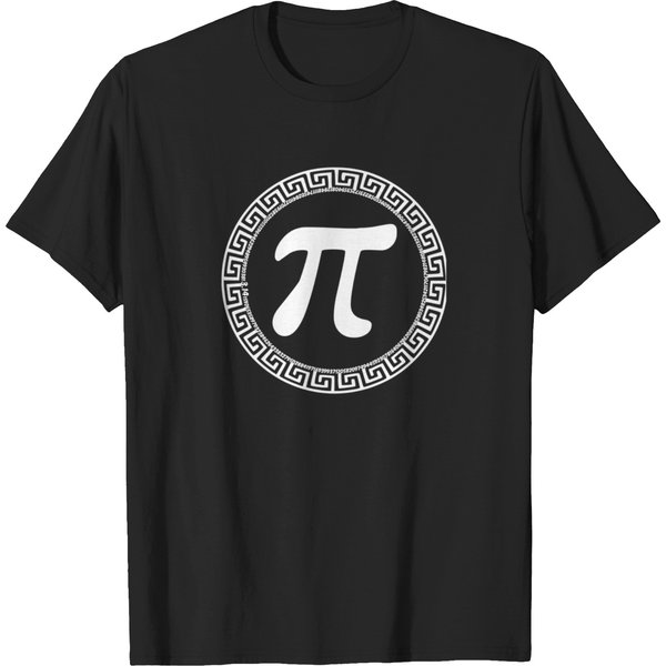 Mathematical Symbol Greek Letter 'Pi' (3.14) Within A Meander Pattern T-Shirt T-Shirts-image