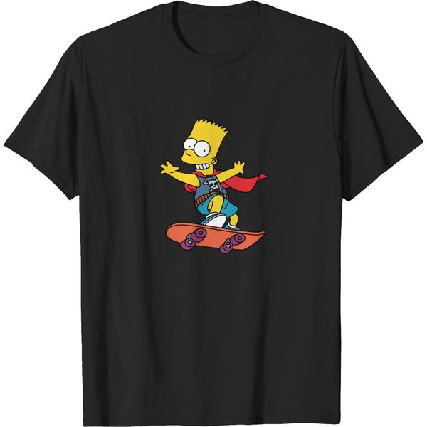 Bart Skateboard Luxury T-Shirt From The Simpsons-image