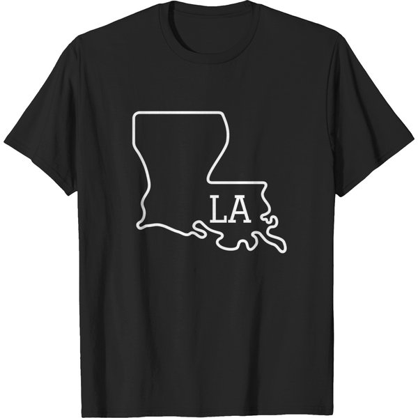 State Of Louisiana La Abbreviation Outline T-Shirts-image
