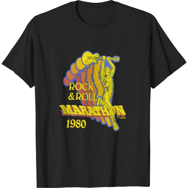 Vintage 1980 Rock And Roll Marathon T-Shirt-image