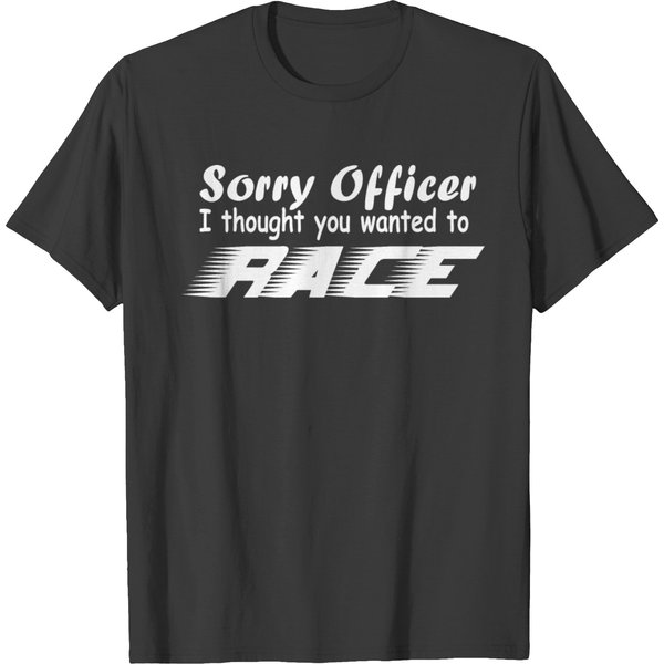 Sorry Officer White T Shirts-image