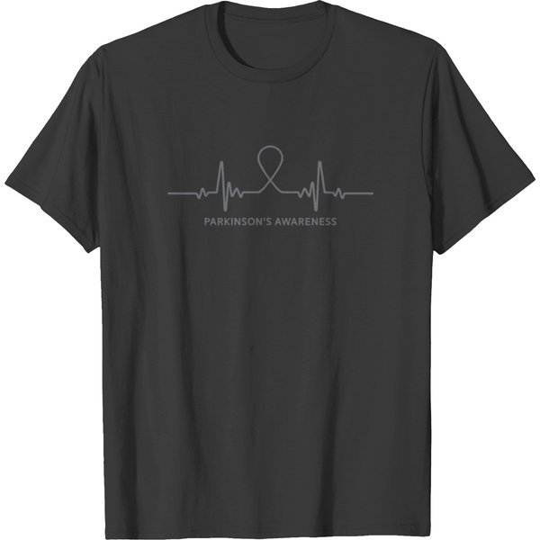 Parkinsons Disease Awareness Ribbon Heartbeat T Shirts-image