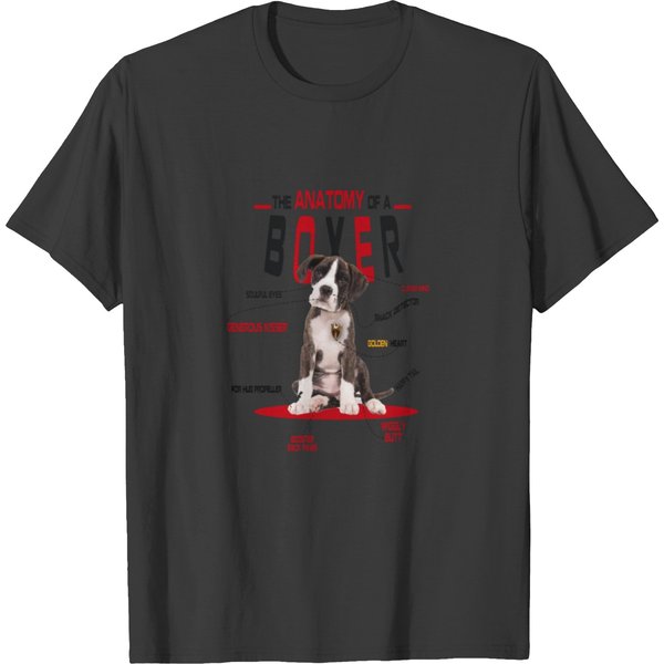 Anatomy Of A Boxer Dog Funny T Shirts-image