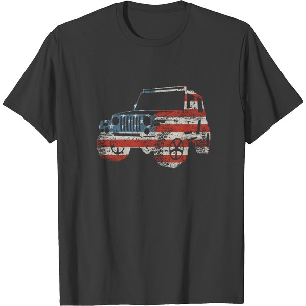 Jeeping T Shirts In American Flag Design-image