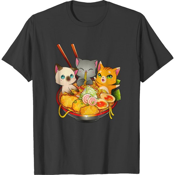 Ramen Cat Kawaii Neko Anime Otaku Cats Japanese T Shirts-image