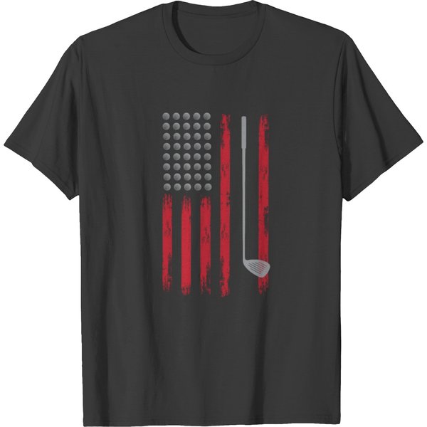 Golf Usa Flag T Shirts-image