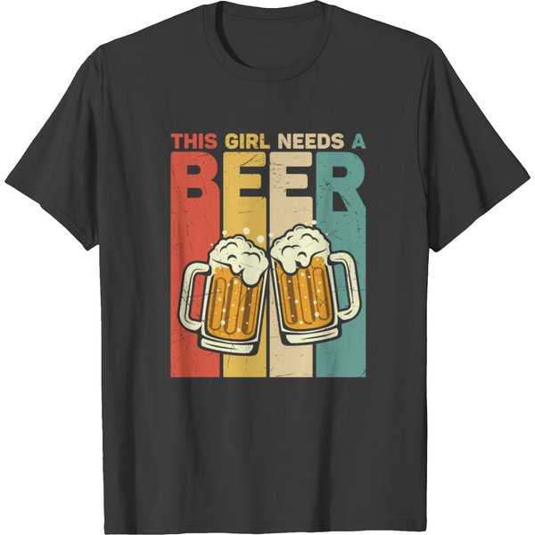 This Girl Needs A Beer Vintage T Shirts-image
