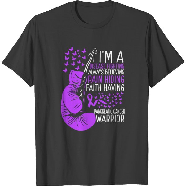 Pancreatic Cancer Warrior Awareness Ribbon Disease T Shirts-image