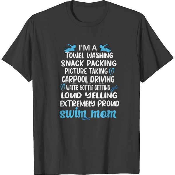 Swim Mom Proud Swimmer Mama Swimming Mother Gifts T Shirts-image