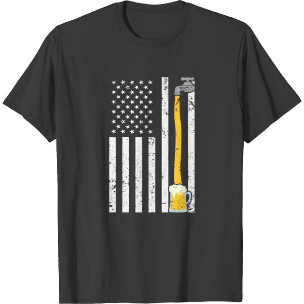 Craft Beer Brewery Ipa Drinking American Flag Usa T Shirts-image