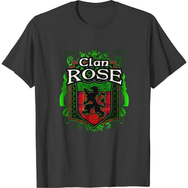 Clan Rose Tartan Rampant Lion Celtic T Shirts-image