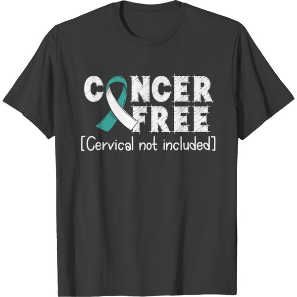 Cancer Free-Cervical Cancer Awareness Ribbon T Shirts-image
