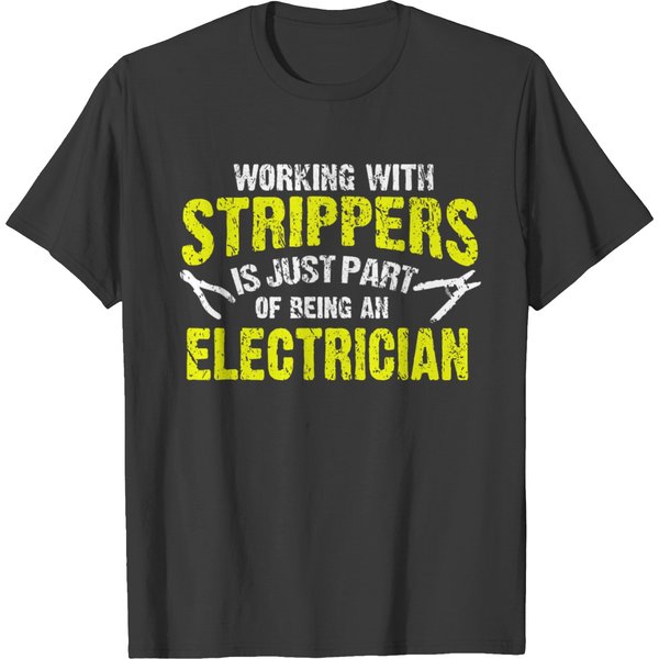 Electrician Working With Strippers Distressed T Sh T Shirts-image
