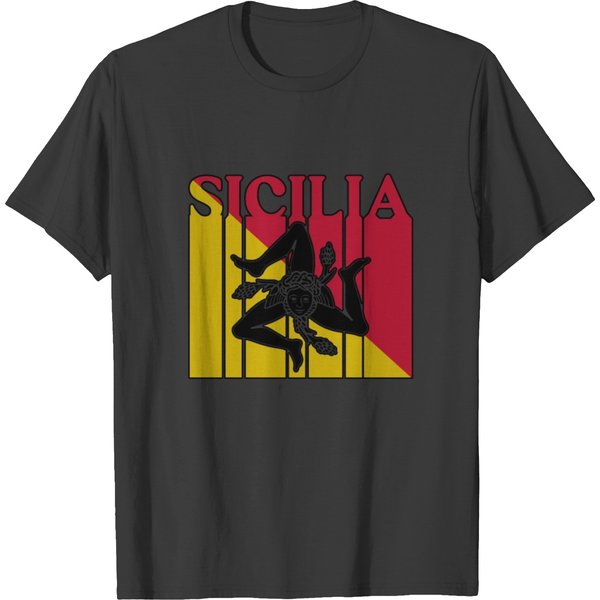 Sicilia Flag Sicily Palermo Italy T Shirts-image