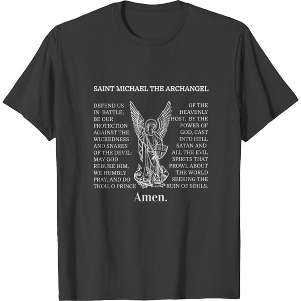 Saint St Michael Prayer Catholic Archangel Christi T Shirts-image