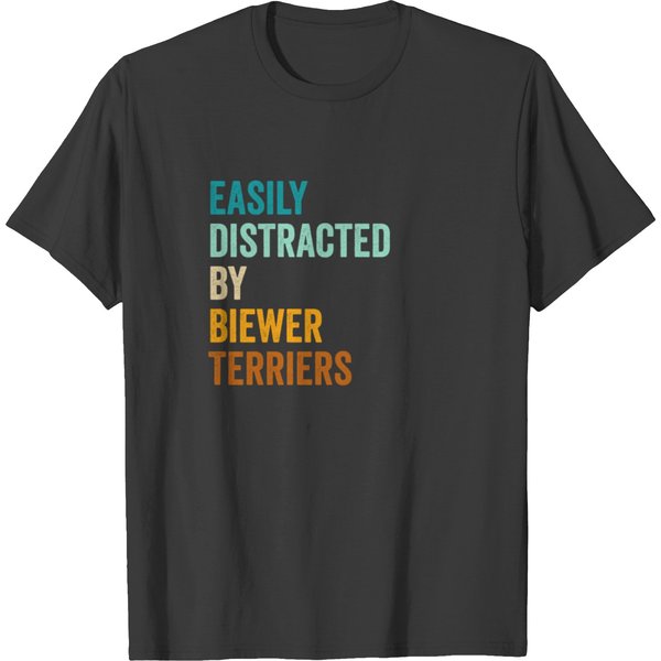Easily Distracted By Biewer Terriers T Shirts-image