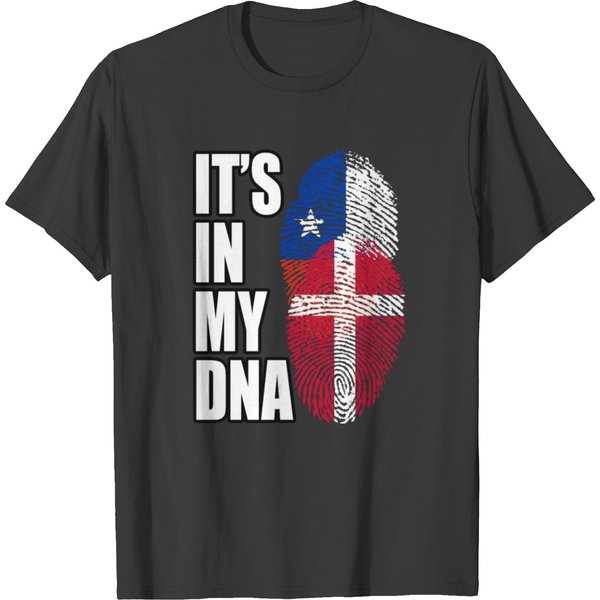 Danish And Chilean Mix Heritage Dna Flag T Shirts-image