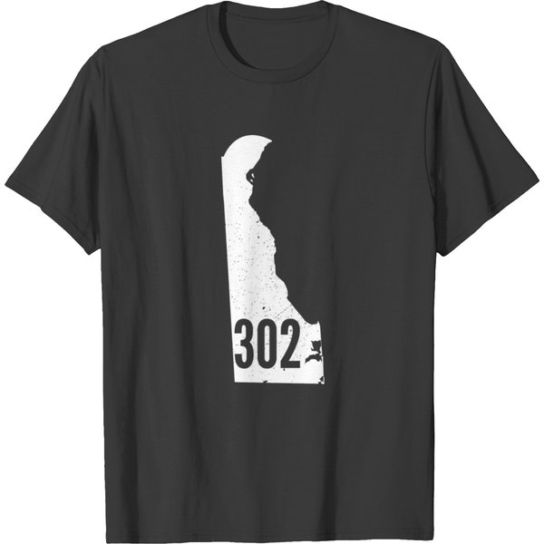 302 Delaware Pride Outline State Area Code T Shirts-image