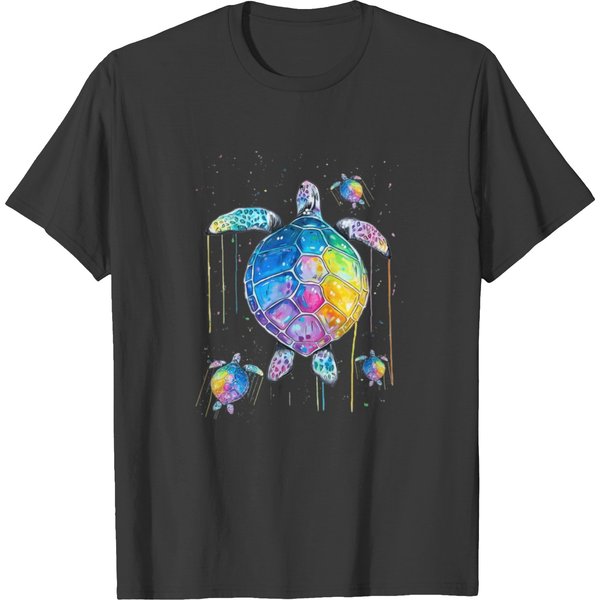 Turtle Watercolor Sea Ocean Wildlife T Shirts-image