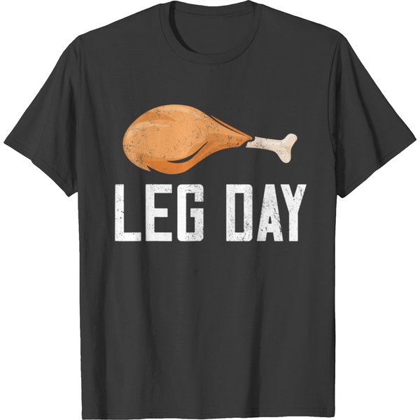 Leg Day Thanksgiving Costume Pilgrim Turkey Day Fu T Shirts-image