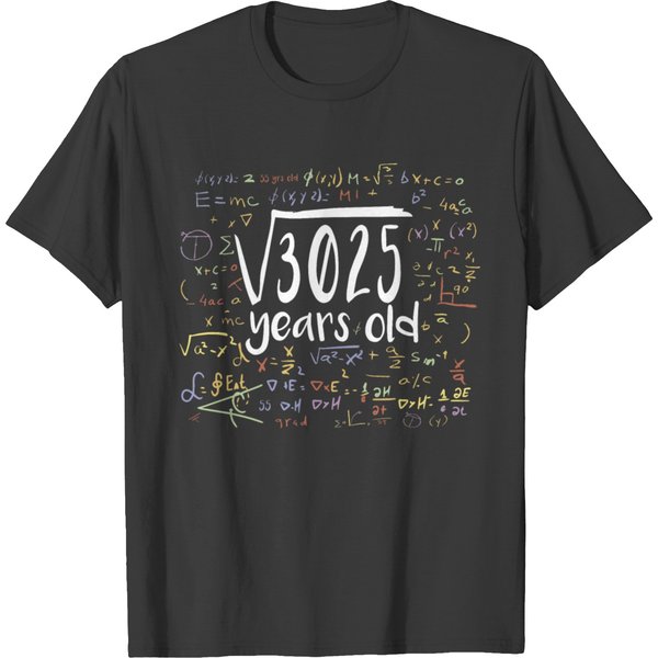 55Th Birthday Square Root Of 3025: 55 Years Old T Shirts-image