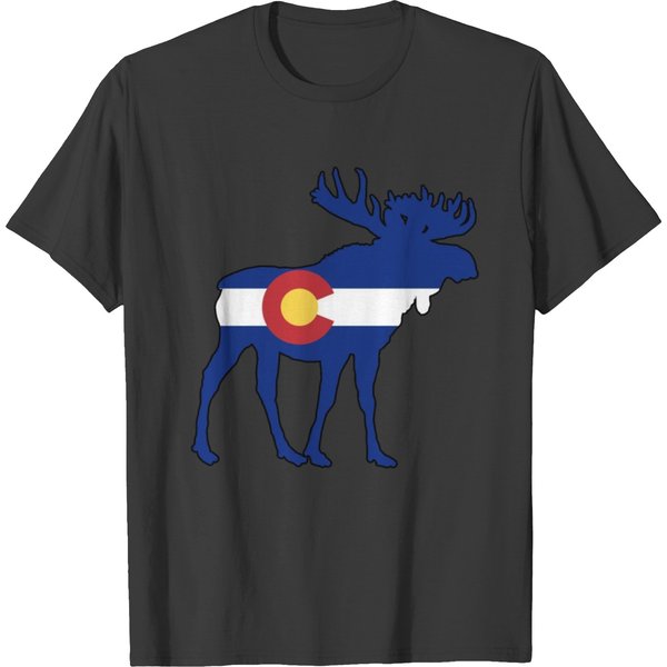 Colorado Flag Moose T Shirts-image