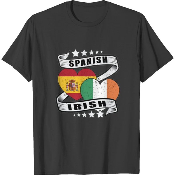 Spanish Irish T Shirts Half Irish Half Spanish Flag-image