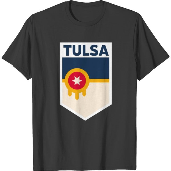 Tulsa Oklahoma City Flag Emblem T Shirts-image