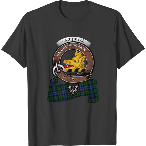 Campbell Scottish Clan Badge Tartan T Shirts-image