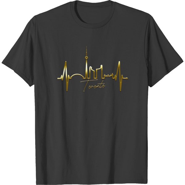 Toronto Skyline Heartbeat Canadian I Love Canada T Shirts-image
