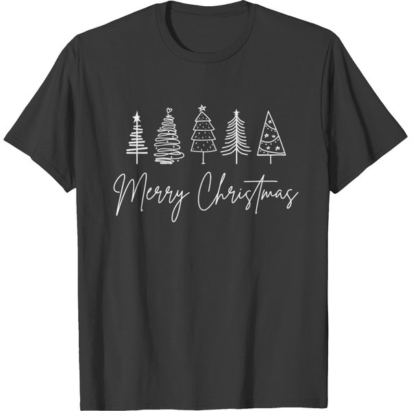 Merry Christmas With Christmas Trees T Shirts-image