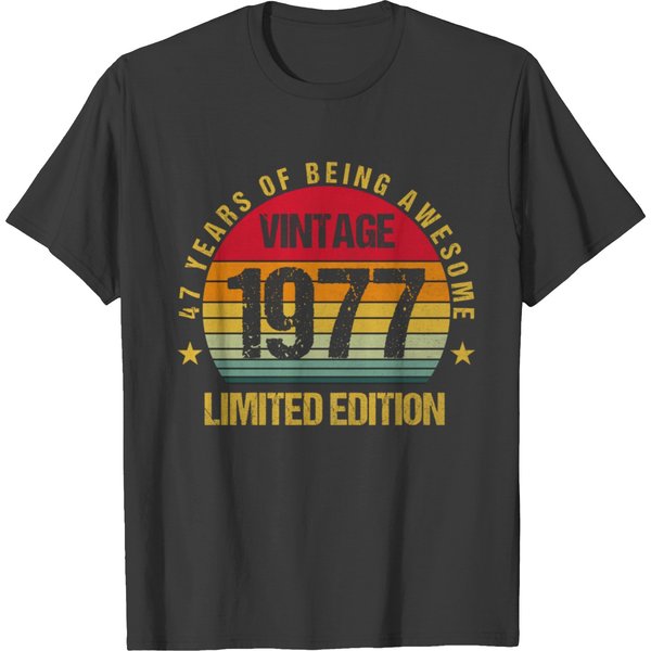 47 Years Old Of Being Awesome 1977 47Th Birthday T Shirts-image