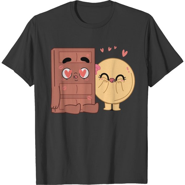 Choco And Pancake Cute Valentine Couples Love T Shirts-image