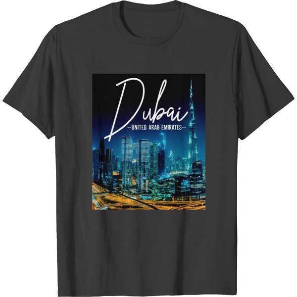Dubai Skyline Uae Souvenir T Shirts-image