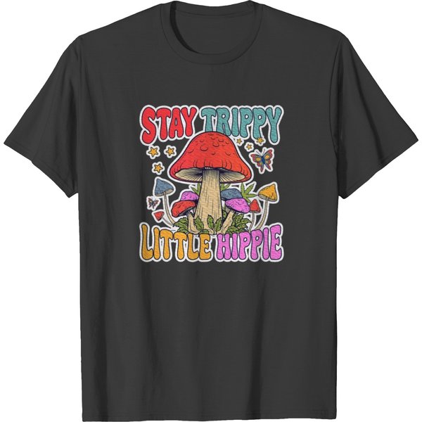 Stay Trippy Little Hippie Mushroom Lover Groovy T Shirts-image