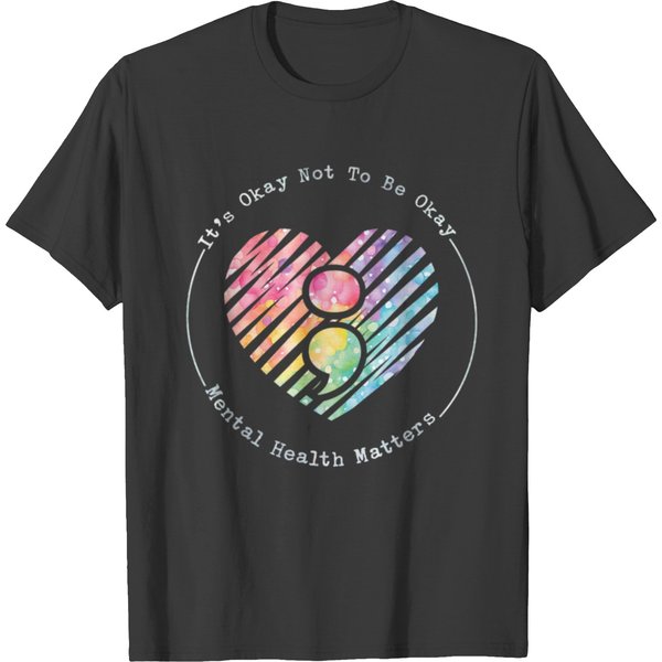 Semicolon Mental Health Awareness T Shirts-image