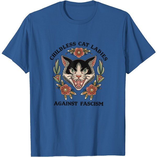 Childless Cat Ladies Against Fascism Shirt, Kamala Harris Shirt, Childless Cat Lady-image