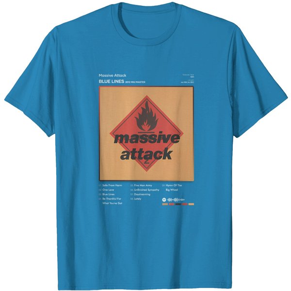 227 Massive Attack - Blue Lines Tracklist Album T-Shirt T-Shirts-image