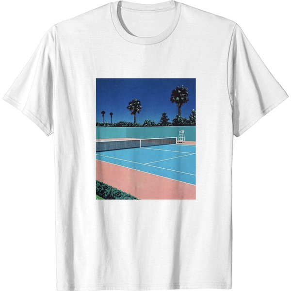 Hiroshi Nagai Tennis Court T-Shirts-image